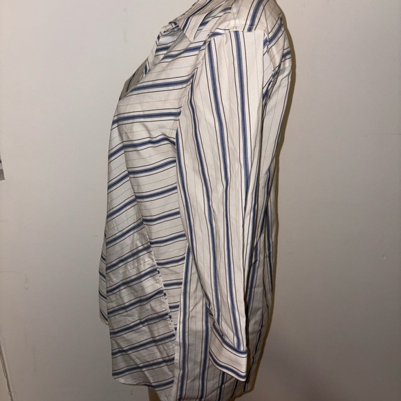 Chicos Size 2 Button Down Shirt 3/4 Sleeve Cotton Stretch - Picture 3 of 5